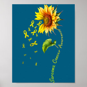 Sarkom-Krebsbewusstsein Sonnenblumen-Shirt Poster