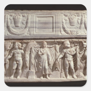 Sarkophag, der das gestorbene darstellt quadratischer aufkleber