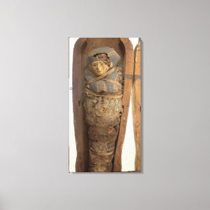 Sarkophag und mummified Körper von Psametik I Leinwanddruck