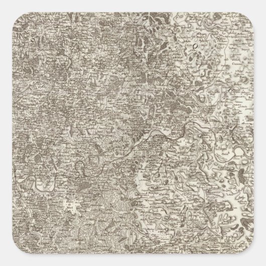 Sarlat Quadratischer Aufkleber (Vorderseite)