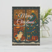 Sarmale und Chill Weihnachtskarte Feiertagskarte (Stehend Vorderseite)