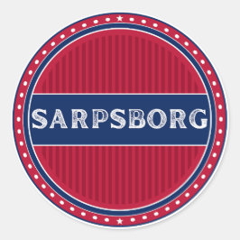 Sarpsborg City Pride Emblem – Norwegische Identitä Runder Aufkleber