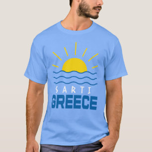 Sarti Greece Sunshine and Sea Men's Blue T-Shirt