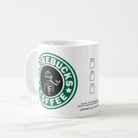 Sartrebucks Kaffee-Tasse Kaffeetasse (Vorderseite Links)
