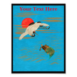 Saruskran über der Schildkröte im Meer Fotodruck