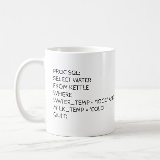 SAS Code Geek SQL Text  Kaffeetasse (Links)