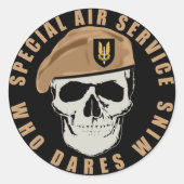 SAS Skull Runder Aufkleber (Vorderseite)