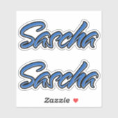 Sascha Name blue Aufkleber Sticker Stickerset (Blatt)