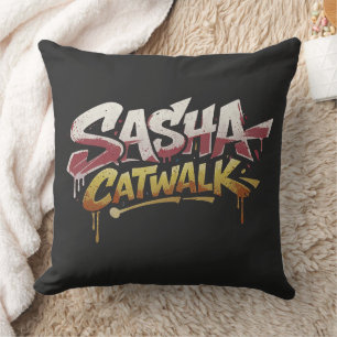 Sasha Catwalk - Graffiti Streetwear Katze Kissen