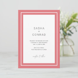 Sasha Coral Modern Wedding Einladung