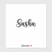 Sasha Name - Handgeschriebene Kalligrafie Aufkleber (Blatt)