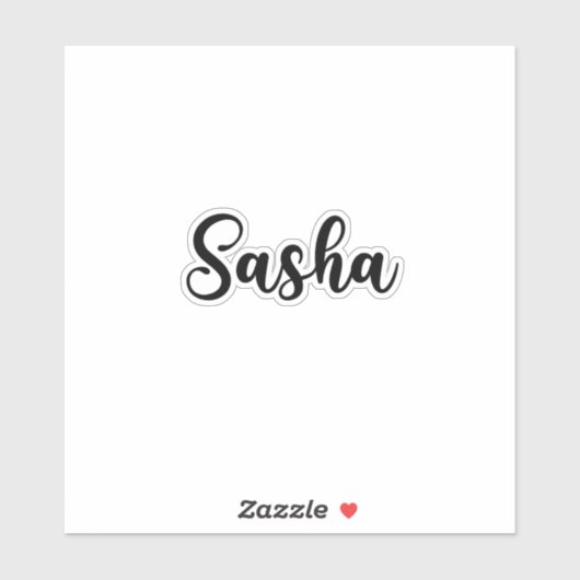 Sasha Name - Handgeschriebene Kalligrafie Aufkleber (Blatt)