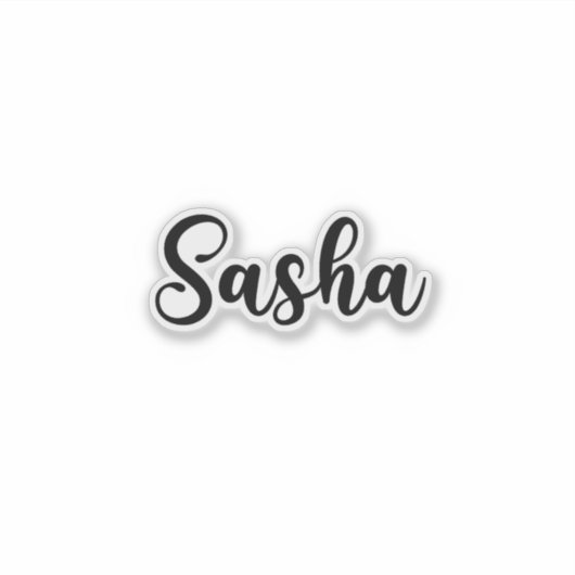 Sasha Name - Handgeschriebene Kalligrafie Aufkleber (Vorderseite)