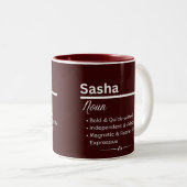 Sasha Personalized Girl Name Meaning Coffee Mug Zweifarbige Tasse (VorderseiteRechts)