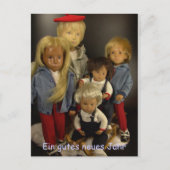 Sasha Puppen im Schnee Postkarte (Vorderseite)