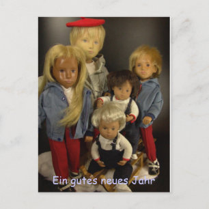 Sasha Puppen im Schnee Postkarte