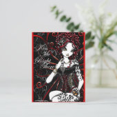 Sasha Red Corset Tattoo Fairy Postcard Postkarte (Stehend Vorderseite)