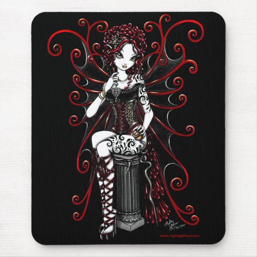 Sasha Rot tätowierte Korsett-Fee Mousepad (Vorne)