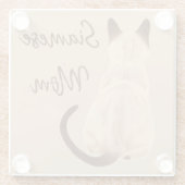 Sasha Siamese Cat Lover Kitty Looking Away Zeichne Glasuntersetzer (Rückseite)