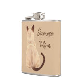 Sasha Siamese Cat Mama Kitty Blick weg Rückblick Flachmann (Links)