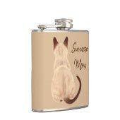 Sasha Siamese Cat Mama Kitty Blick weg Rückblick Flachmann (Rechts)