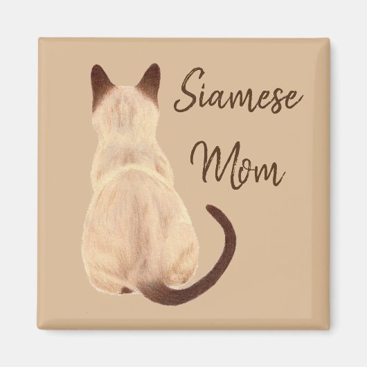 Sasha Siamese Cat Mama Kitty Blick weg Rückblick Magnet (Vorne)