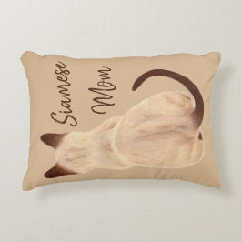 Sasha Siamese Cat Mama Kitty Blick weg Zeichnend Zierkissen