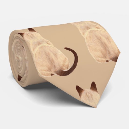 Sasha Siamese Cat Person Kitty Looking Away Art Krawatte (Gerollt)