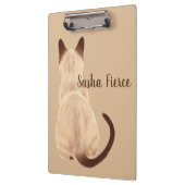 Sasha Siamese Katze Sitzen Rückansicht Kätzchen Cu Klemmbrett (Links)