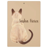 Sasha Siamese Katze Sitzen Rückansicht Kätzchen Cu Klemmbrett (Rückseite)