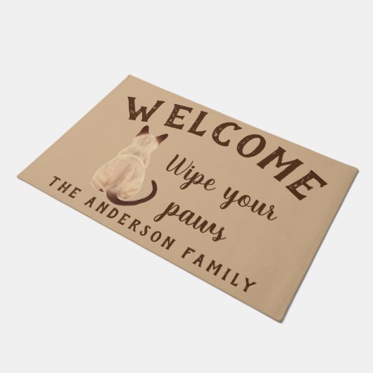 Sasha siamesische Katze, die hintere Fußmatte (Schrägansicht)