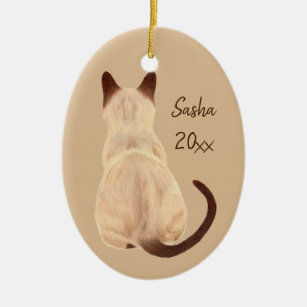 Sasha siamesische Katze, die hintere Keramikornament
