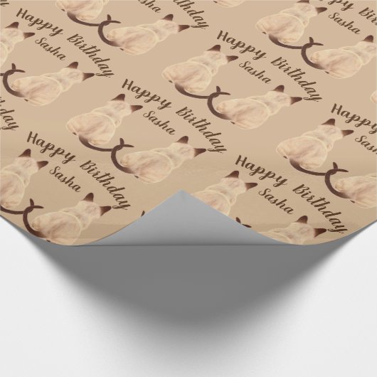 Sasha siamesische Katzen-sitzende Geschenkpapier (Ecke)