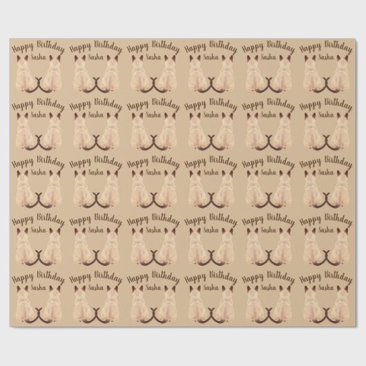 Sasha siamesische Katzen-sitzende Geschenkpapier (Flach)