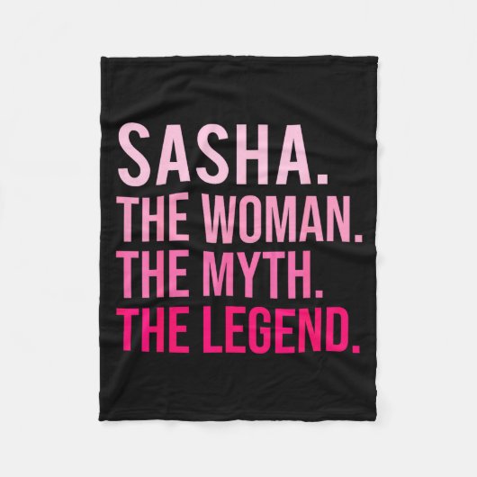 Sasha The Woman The Myth The Legend Funny Valentin Fleecedecke (Vorderseite)