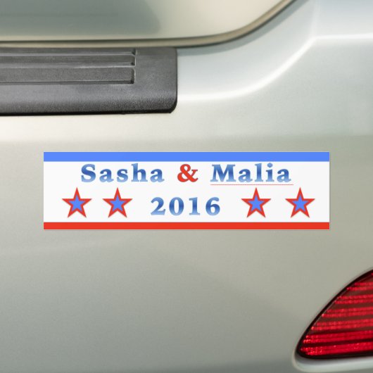 Sasha u. Malia für Präsidenten 2016! Autoaufkleber (Auf Auto)
