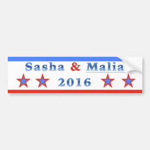 Sasha u. Malia für Präsidenten 2016! Autoaufkleber