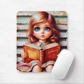 SASHA ~ Vintage Girl Lest Ihr Buch ~ Mousepad (Mit Mouse)