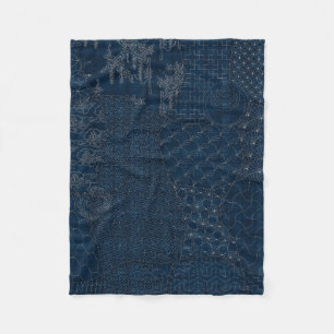Sashiko-ähnlicher Stickerei Entwurf - Fleecedecke