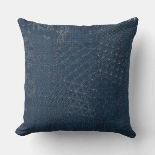 Sashiko-ähnlicher Stickerei Entwurf - Kissen Für Draußen