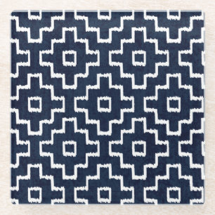 Sashiko Muster: Traditionelle japanische Stickerei Glasuntersetzer