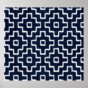 Sashiko Muster: Traditionelle japanische Stickerei Poster