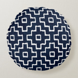Sashiko Muster: Traditionelle japanische Stickerei Rundes Kissen