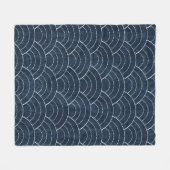 Sashiko nahtlos indigo Farbmuster mit Tradition Fleecedecke (Vorderseite (Horizontal))