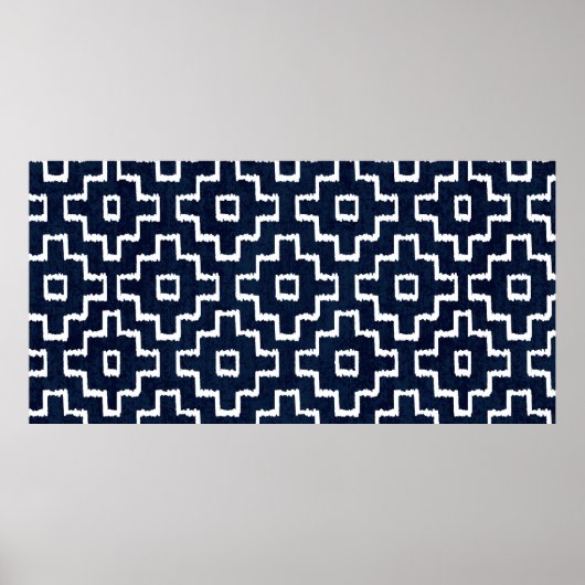 Sashiko nahtlos indigo Farbmuster mit Tradition Poster (Vorne)
