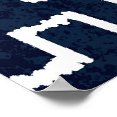 Sashiko nahtlos indigo Farbmuster mit Tradition Poster (Ecke)