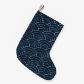 Sashiko seamless indigo dye pattern with tradition kleiner weihnachtsstrumpf (Vorderansicht (hängend))