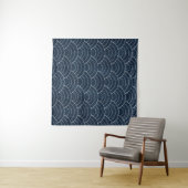 Sashiko seamless indigo dye pattern with tradition wandteppich (Beispiel (Horizontal))
