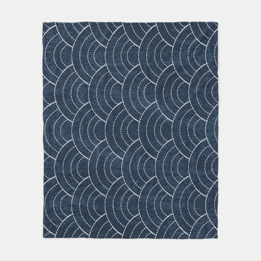 Sashiko Stickerei: Indisches japanisches Muster. Fleecedecke (Vorderseite)