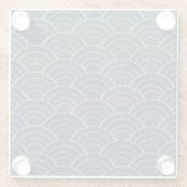 Sashiko Stickerei: Indisches japanisches Muster. Glasuntersetzer (Rückseite)